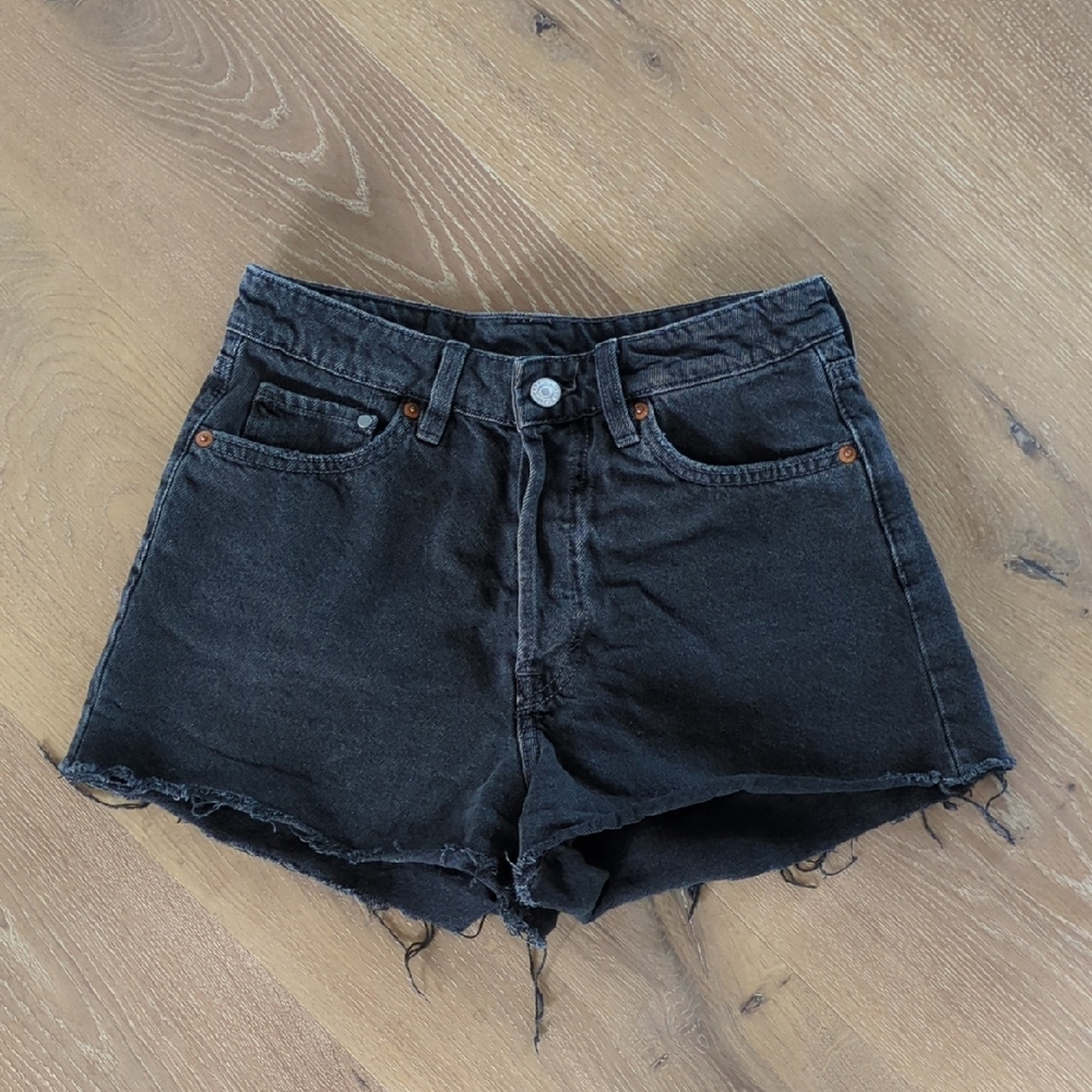 &Denim Women's Black jean shorts